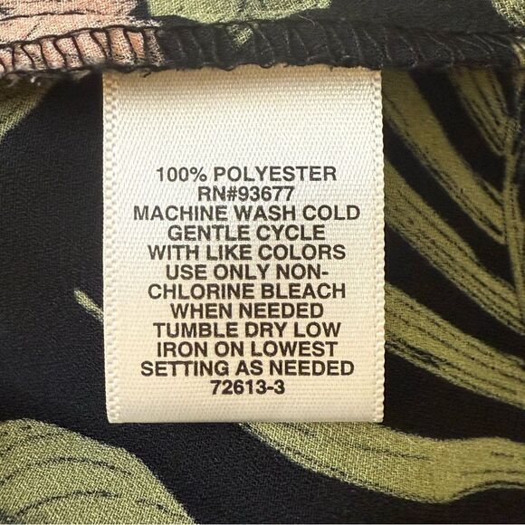 Liz Claiborne Tropical Floral Square Neck Blouse (XL Petite) Off the Shoulder - Picture 9 of 11